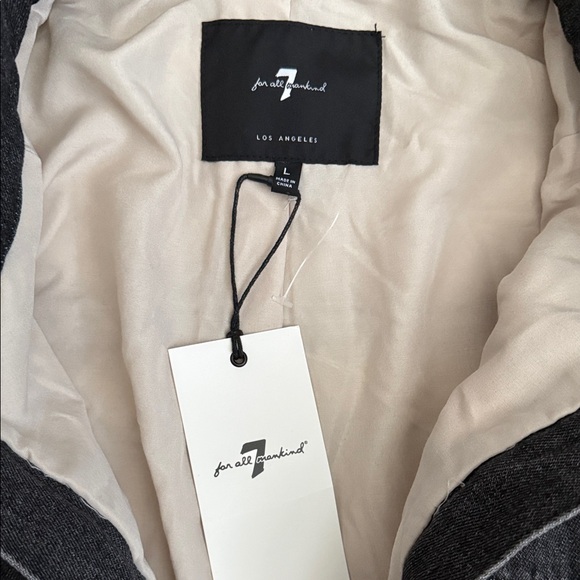 Women’s 7 for all mankind Plaid Jean jacket new size large - Picture 2 of 5